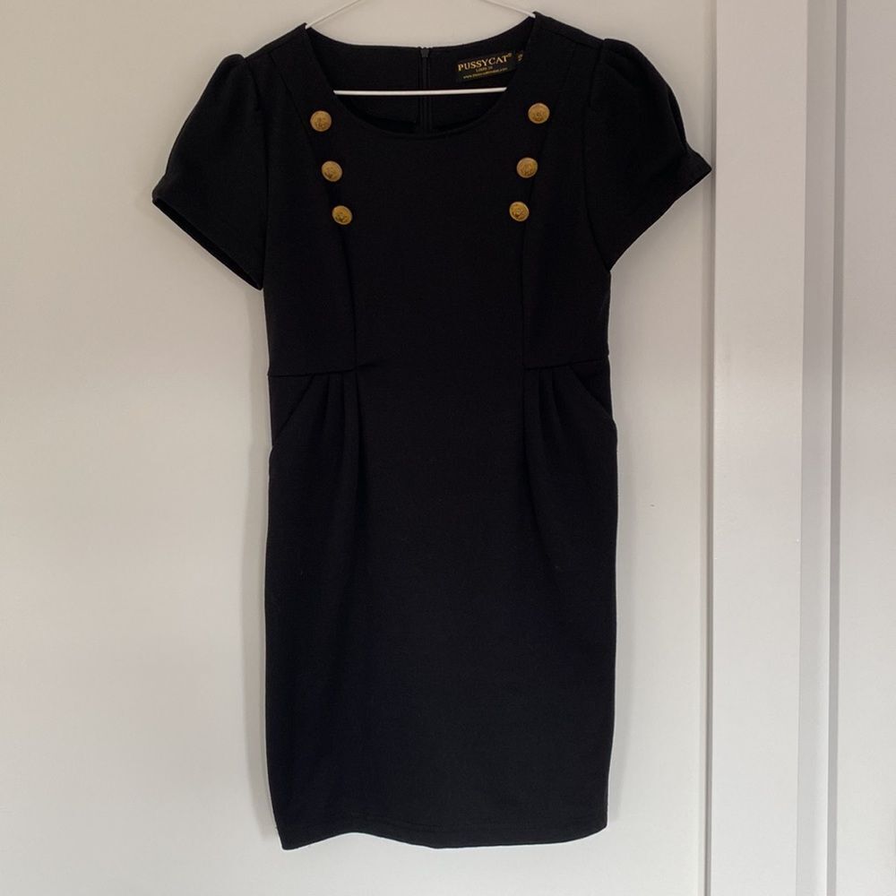 LBD with pockets & gold buttons